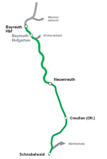 Streckenkarte Schnabelwaid-Bayreuth